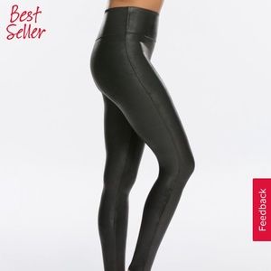 Faux leather spanx leggings